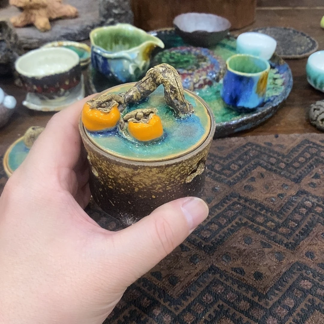 手工制作柴烧茶具