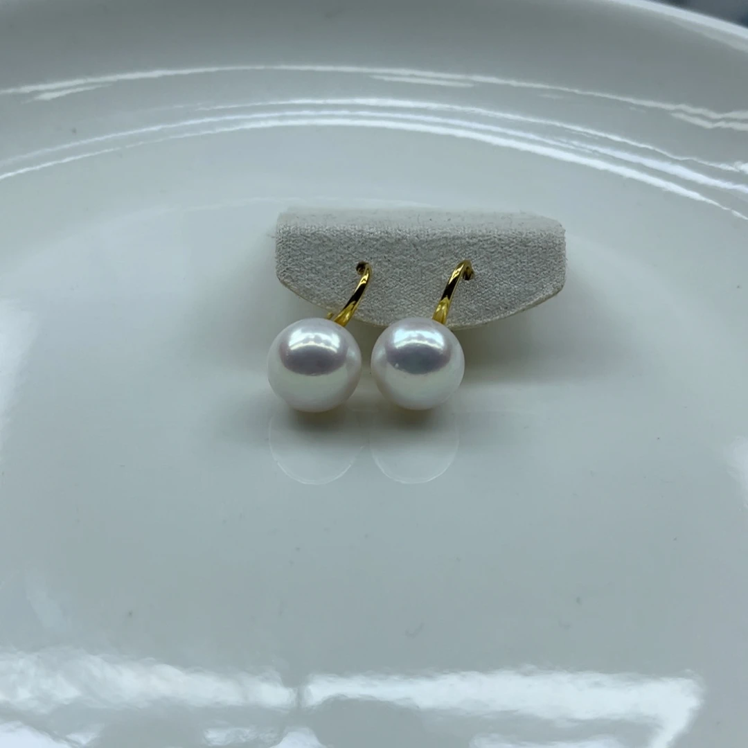 银S925镶嵌淡水珍珠耳饰