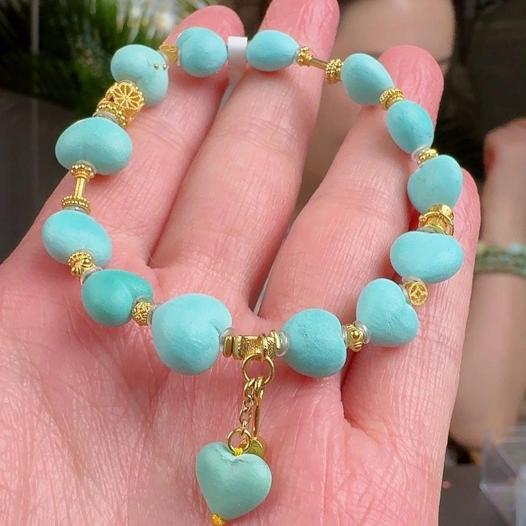 绿松石珠宝奇石18K金镶嵌