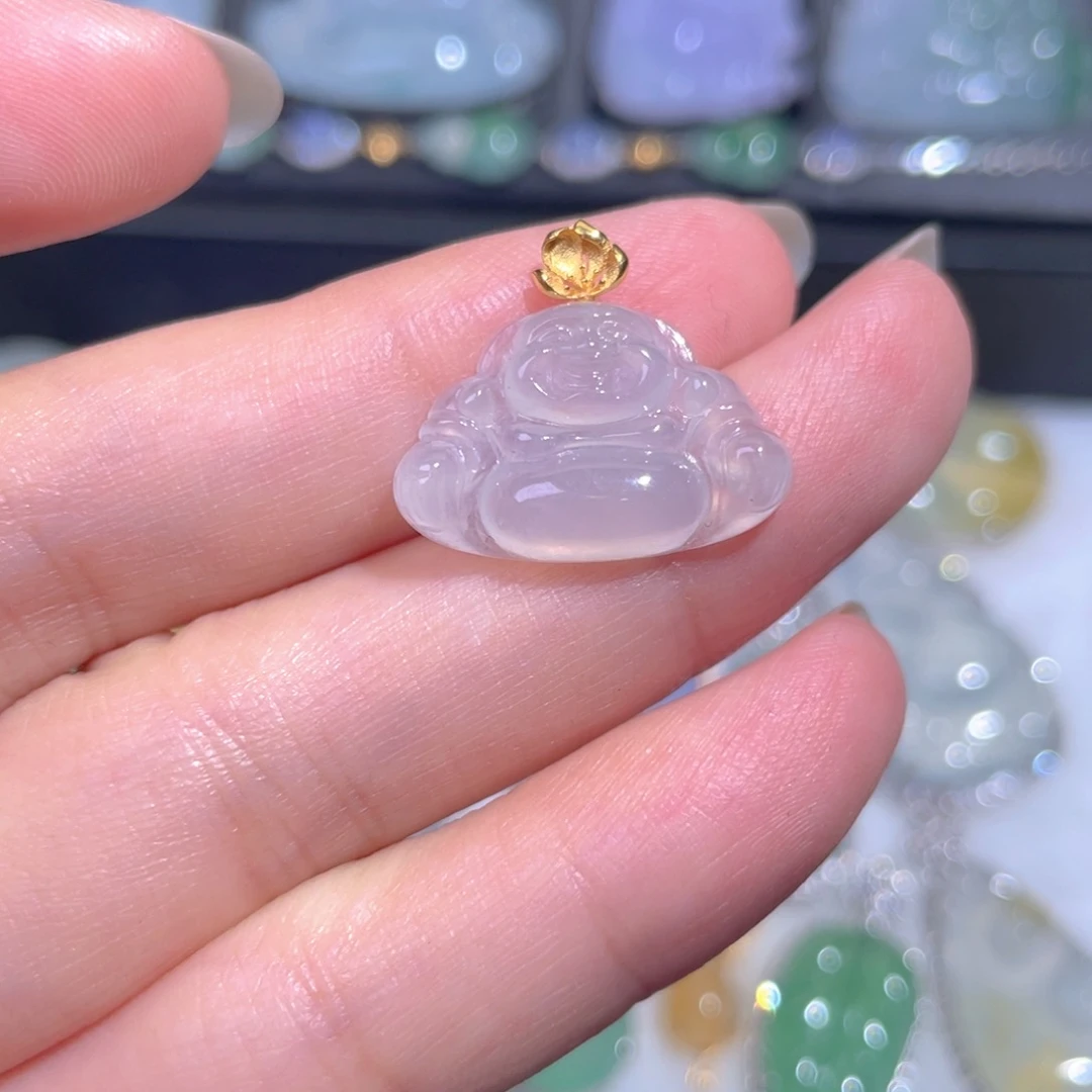 颈饰18K金镶嵌翡翠翡翠