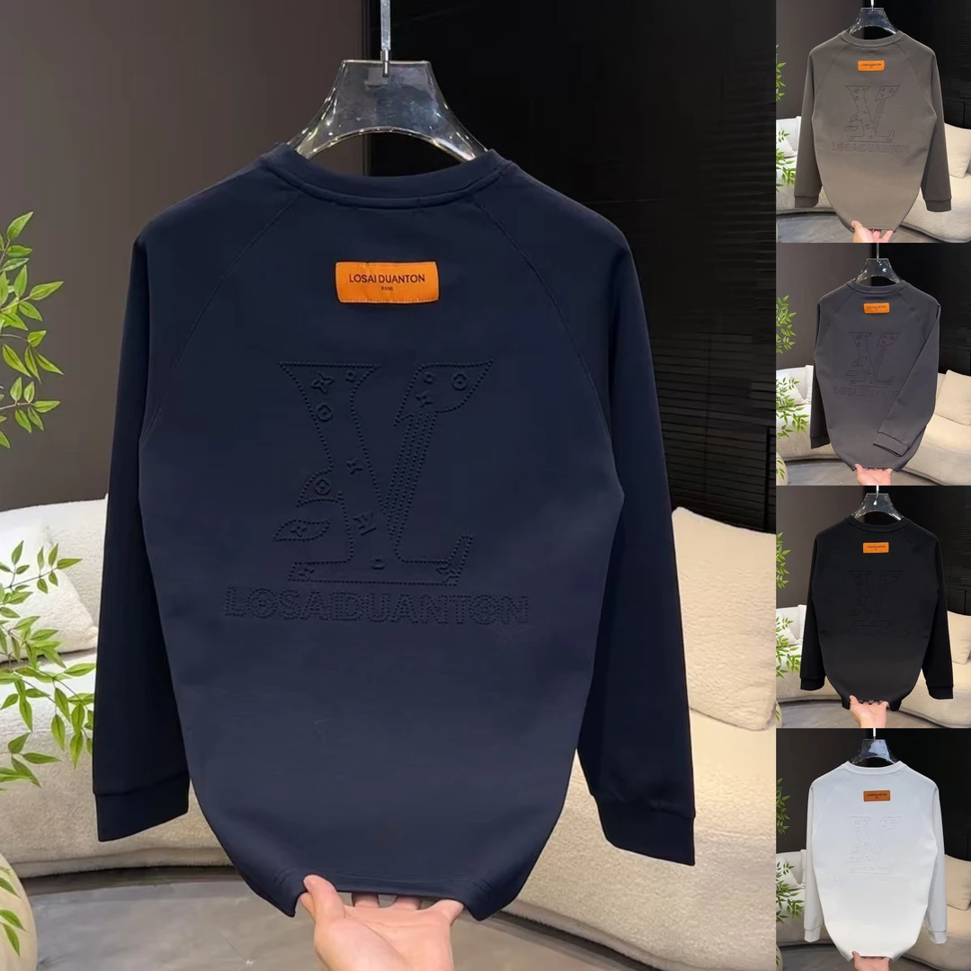 秋季新款立体钢印男士百搭时尚长袖打底卫衣痞帅慵懒风男装1883