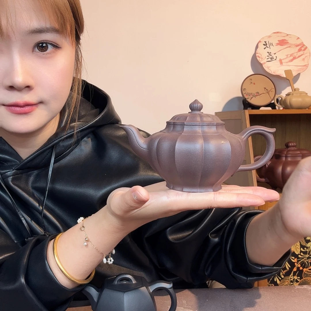 ➢***➢茶壶紫砂微瑕笑樱220cc……