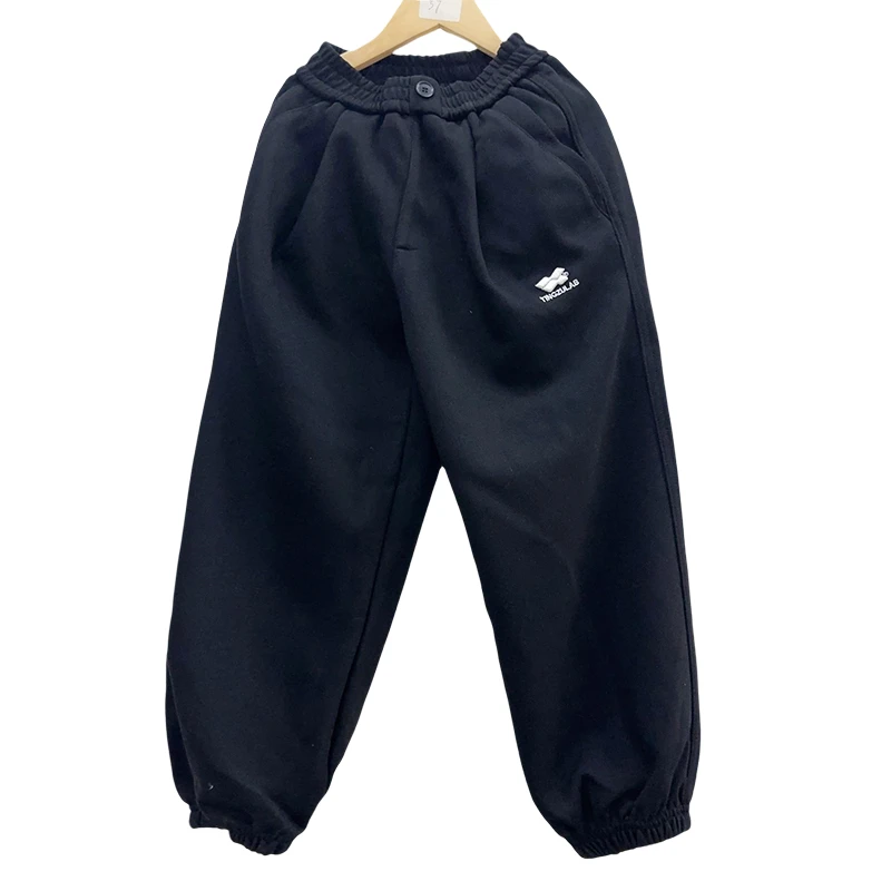 女童裤子秋季2024新款个性刺绣点缀简约百搭宽松束脚休闲裤KZ265