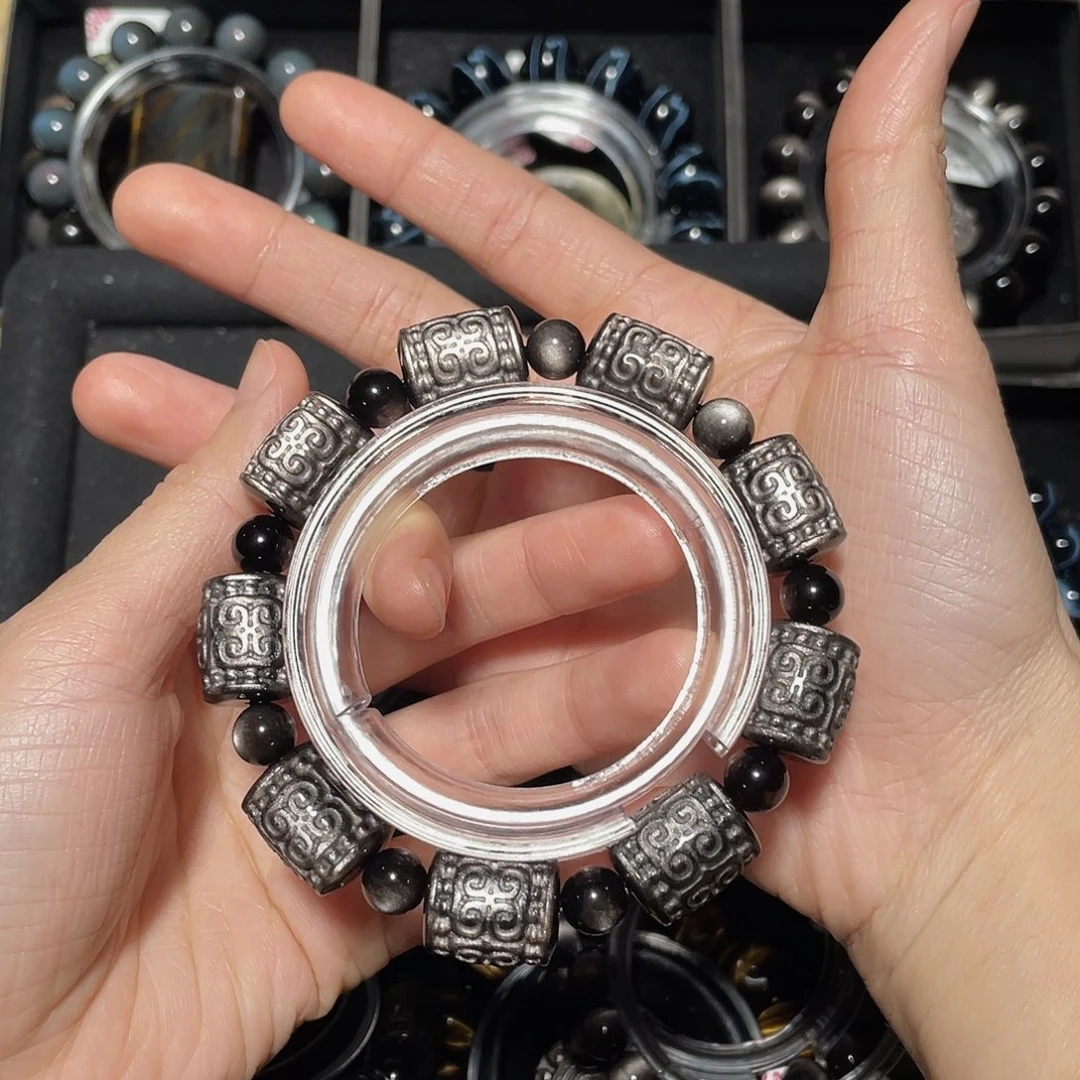 黑曜岩未镶嵌手链