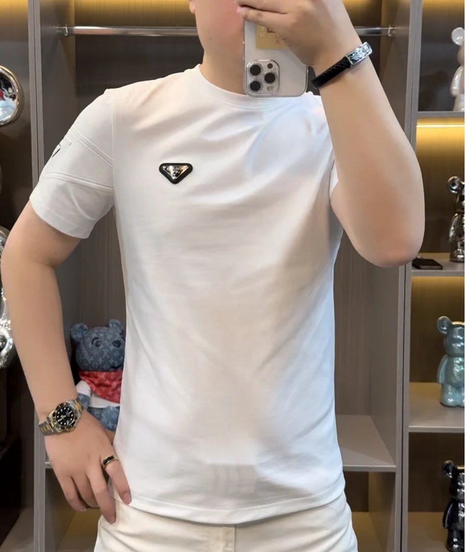 男士春夏短袖T恤欧货时尚修身潮流短袖7777