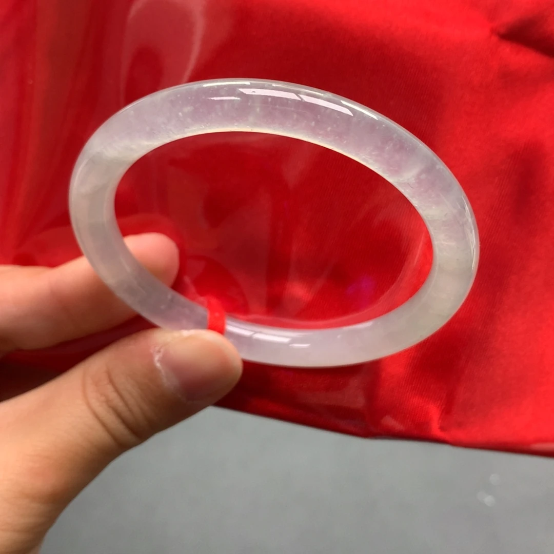 翡翠未镶嵌手镯53号51圆条小刚子