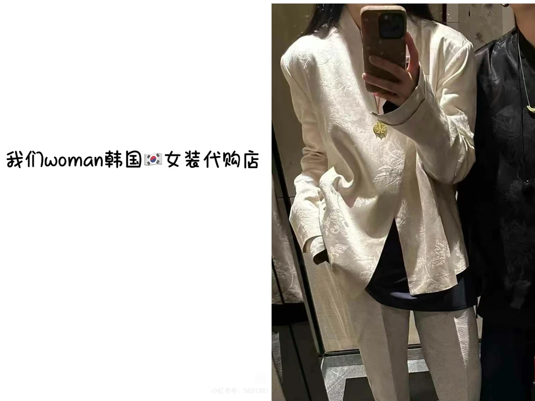 2025韩代女款时尚简约气质国风刺绣高级感上衣外套
