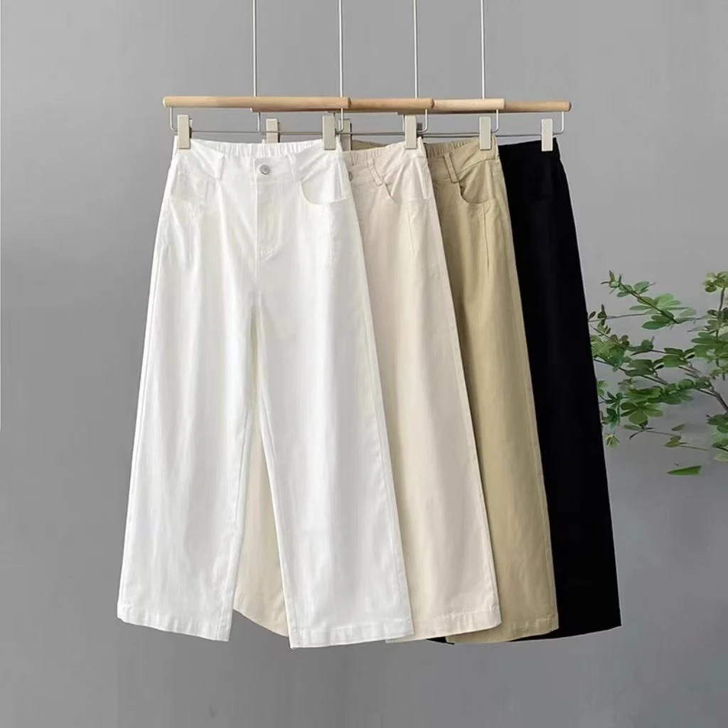 夏季直筒裤女新款高腰显瘦百搭裤子宽松大码直筒休闲裤薄款