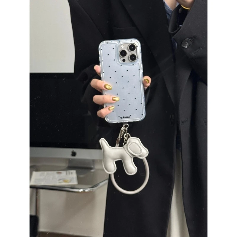 ins高颜值级白波点灰色适用苹果17手机壳iPhone16promax手机套15p