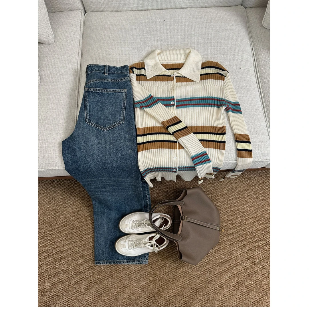 JIAO.AO 设计感百搭时尚老钱风休闲毛针织Y8692