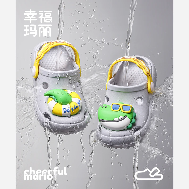 鳄鱼儿童拖鞋夏季男童洞洞鞋防滑室内洗澡幼儿凉拖鞋男宝宝沙滩鞋