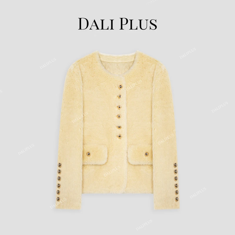 DALI PLUS【100%羊毛】矜贵千金风高质感直毛颗粒毛外套-D4MM0664