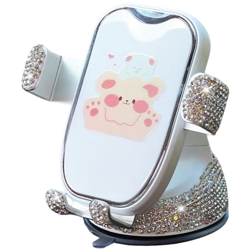 车载手机支架新款可爱吸盘式车上固定出风口汽车手机架导航女生