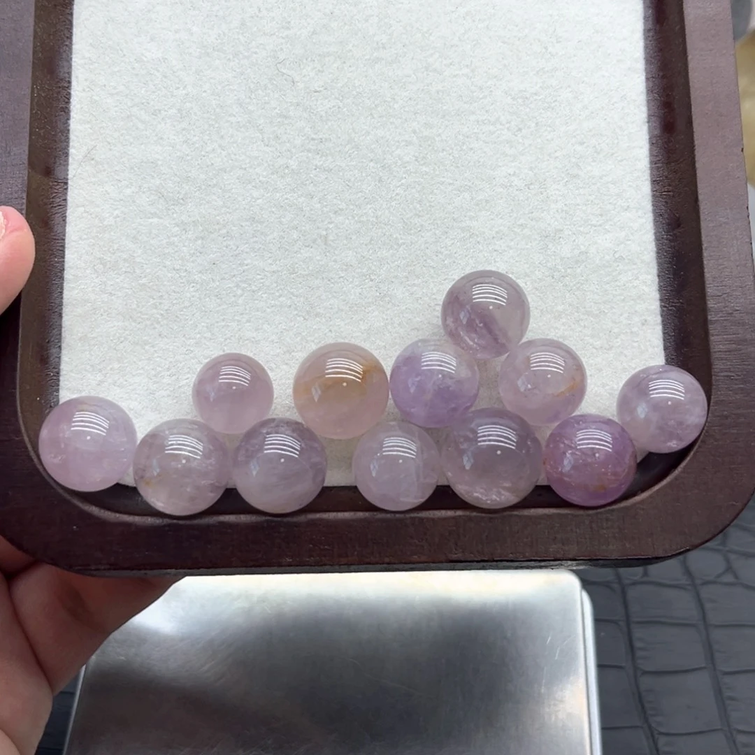 水晶未镶嵌珠宝半成品7 玻利维亚紫水晶球13-14mm