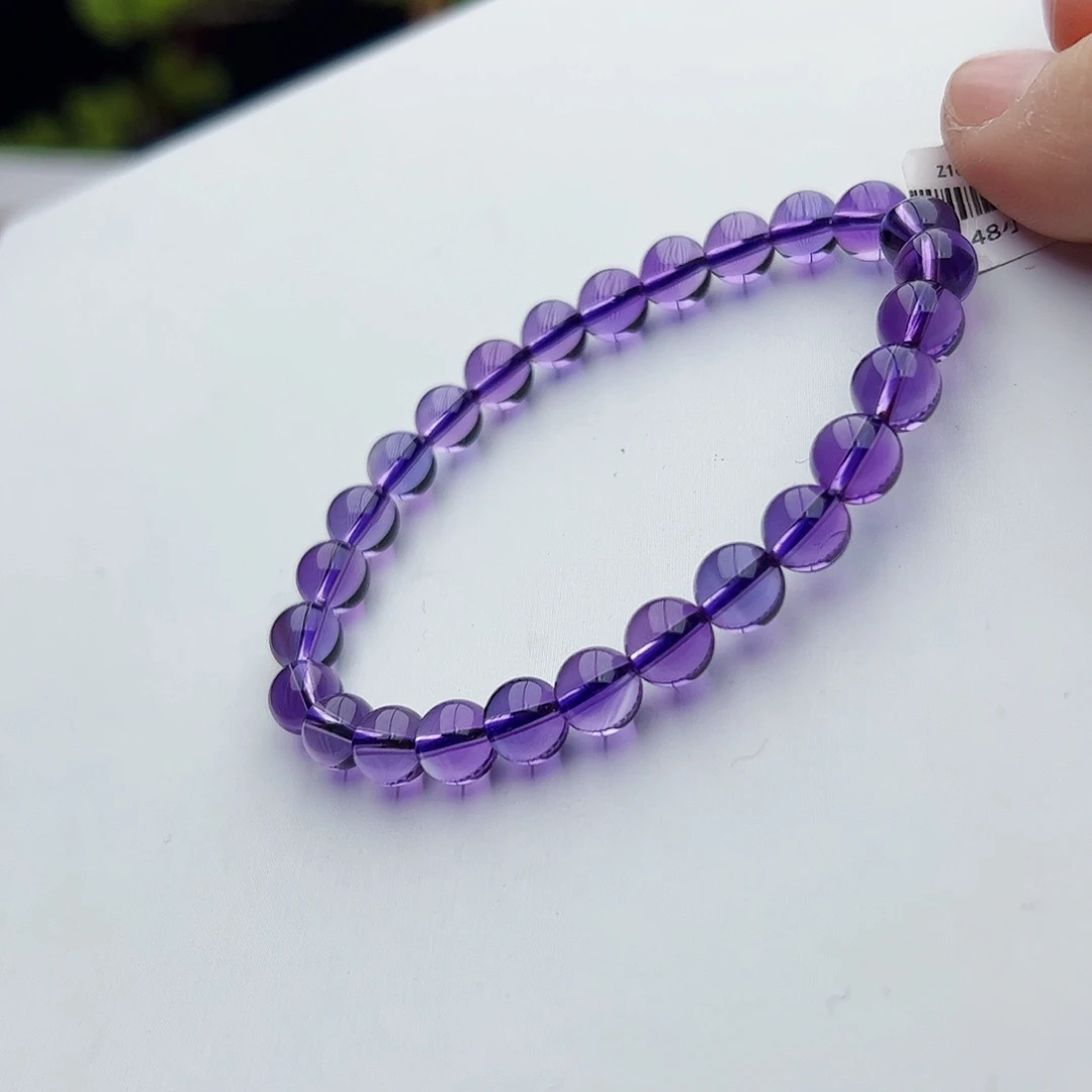 手链水晶未镶嵌紫水晶7.1mm13.5