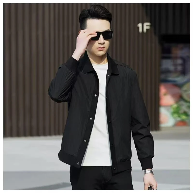 2025-春季新品男士高端商务翻领夹克休闲时尚百搭帅气外套【8910】