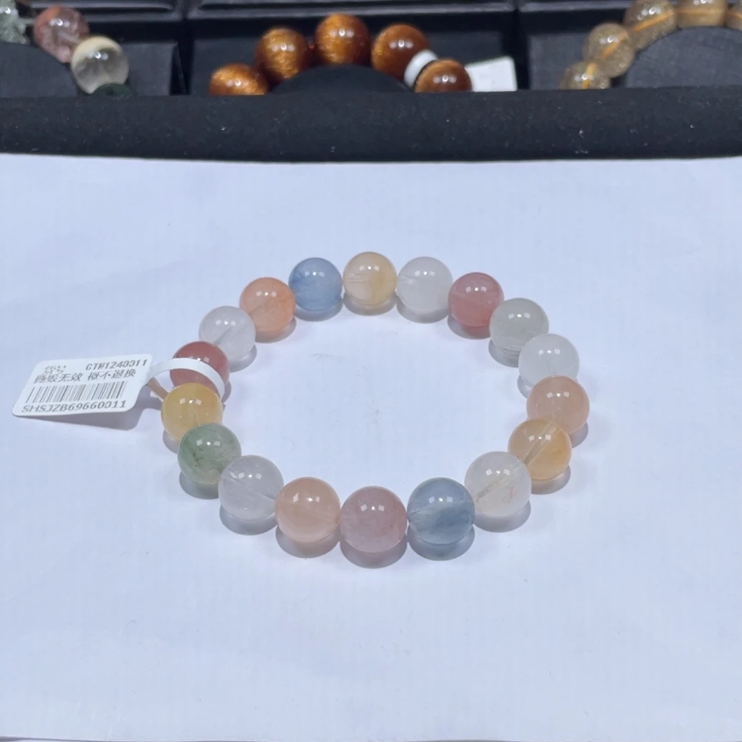 未镶嵌手链水晶彩兔毛11mm