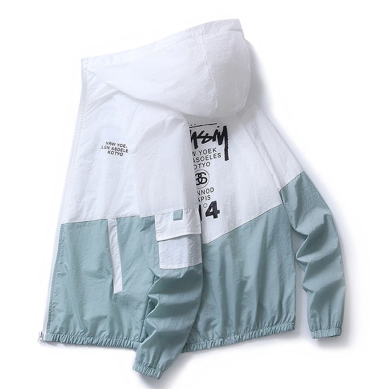 夏季男士防晒衣外套超薄款透气防紫外线皮肤衣冰丝连帽宽松防晒服