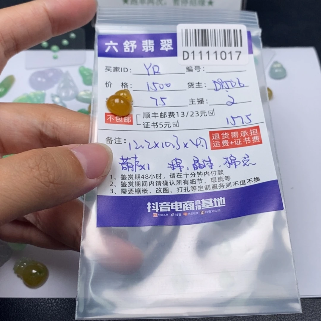 Y***J翡翠未镶嵌颈饰D1111017