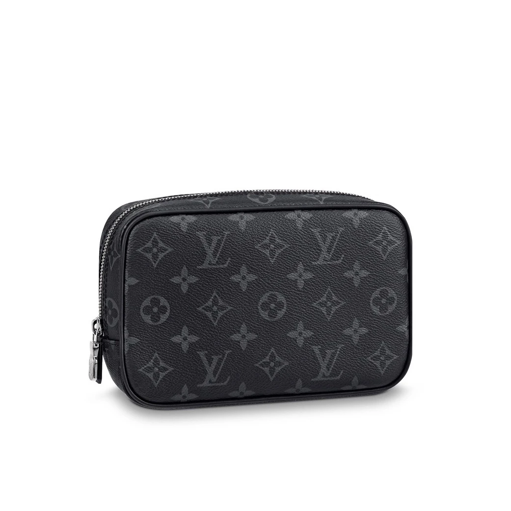 99新 LouisVuitton/路易威登 黑色老花7167相机包手拿包洗漱包
