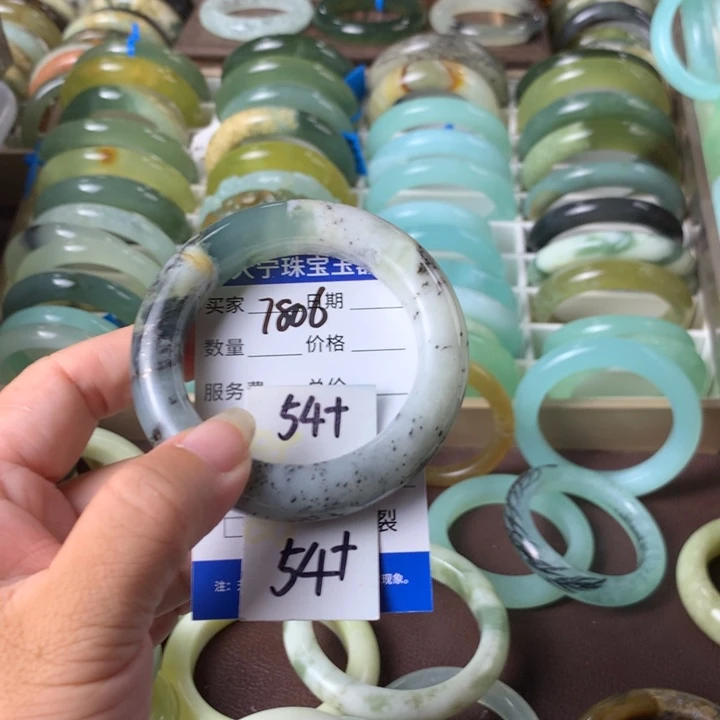 未镶嵌蛇纹石玉手镯7806