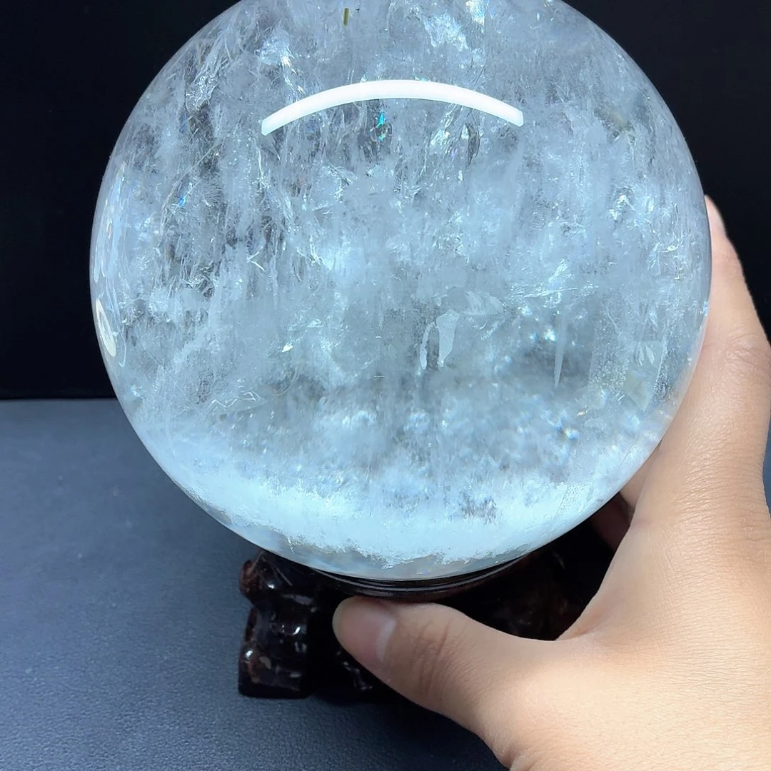 珠宝半成品水晶未镶嵌爆彩白水晶喜玛13