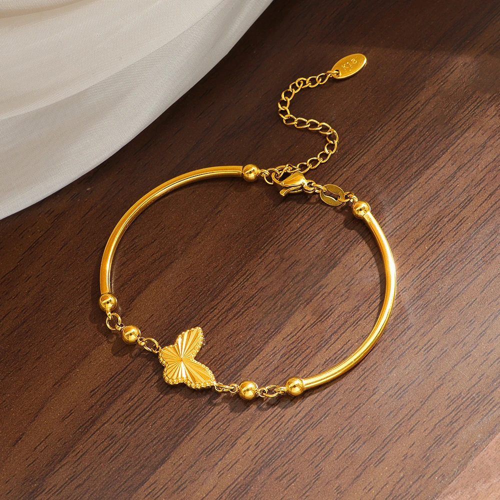 钛钢手链 蝴蝶半镯手链女ins小众设计高级感轻奢时尚首饰品不掉色