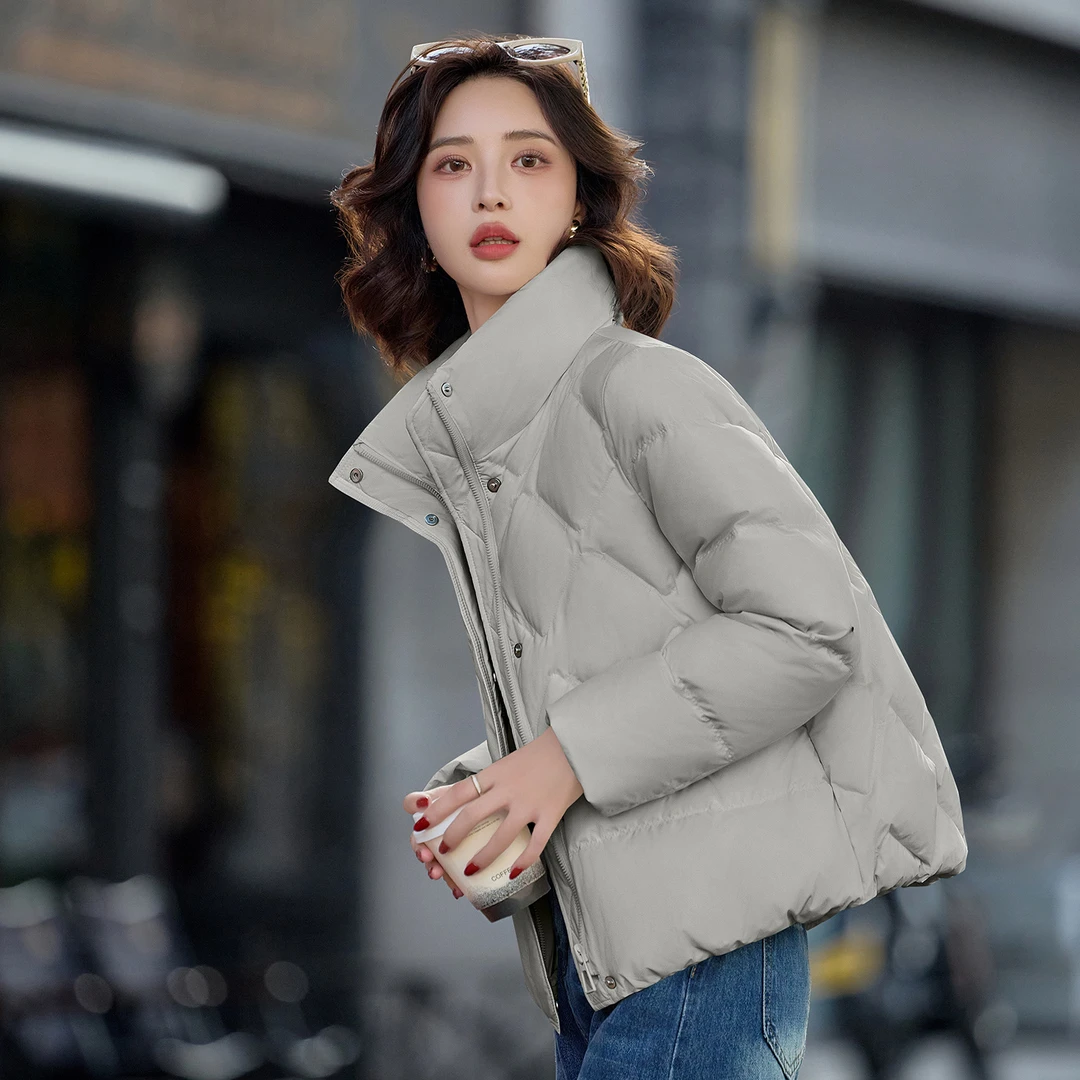 短款羽绒女2025新款冬季立领百搭加厚保暖轻薄面包服小个子外套
