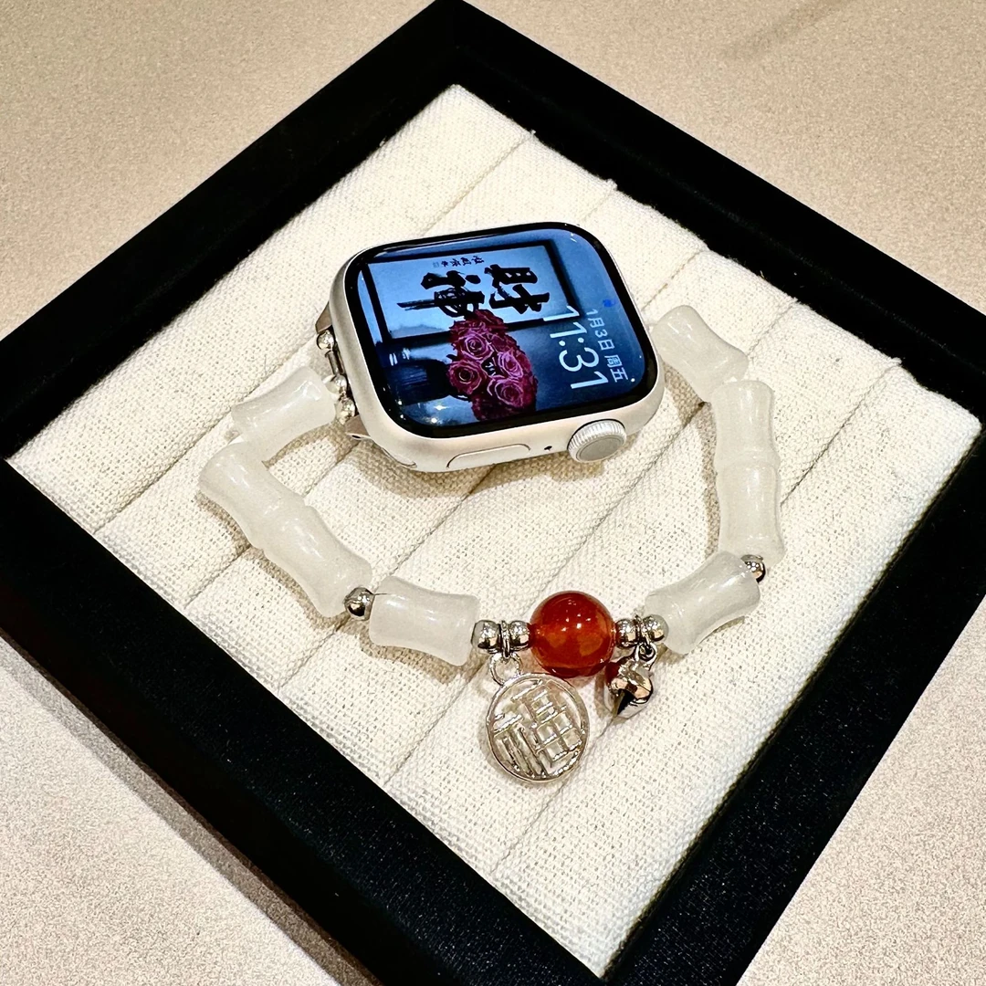 瑞馨宜新年款竹节福牌适用iwatch表带S10苹果手表applewatch46MM