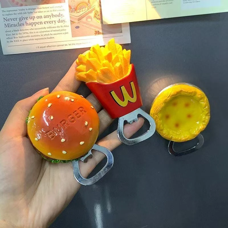 创意可爱啤酒冰箱磁吸糖葫芦启子奶酪开瓶器仿真装饰品立体起子