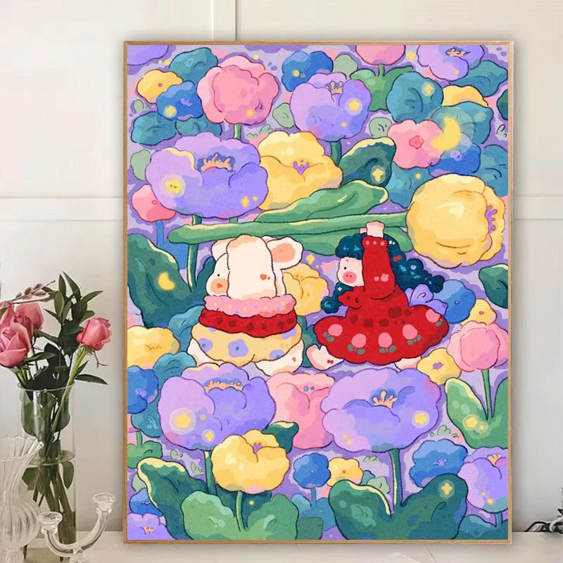 蒙娜丽莎十字绣：紫色花海 大格四股线60×80cm