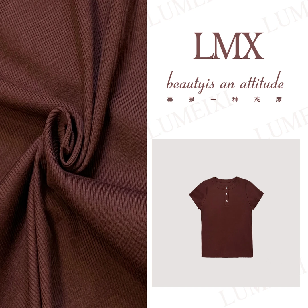 LMXPPJ【初衷】2025夏季可持续时髦飒美风高密支经典扣T恤Mx1491