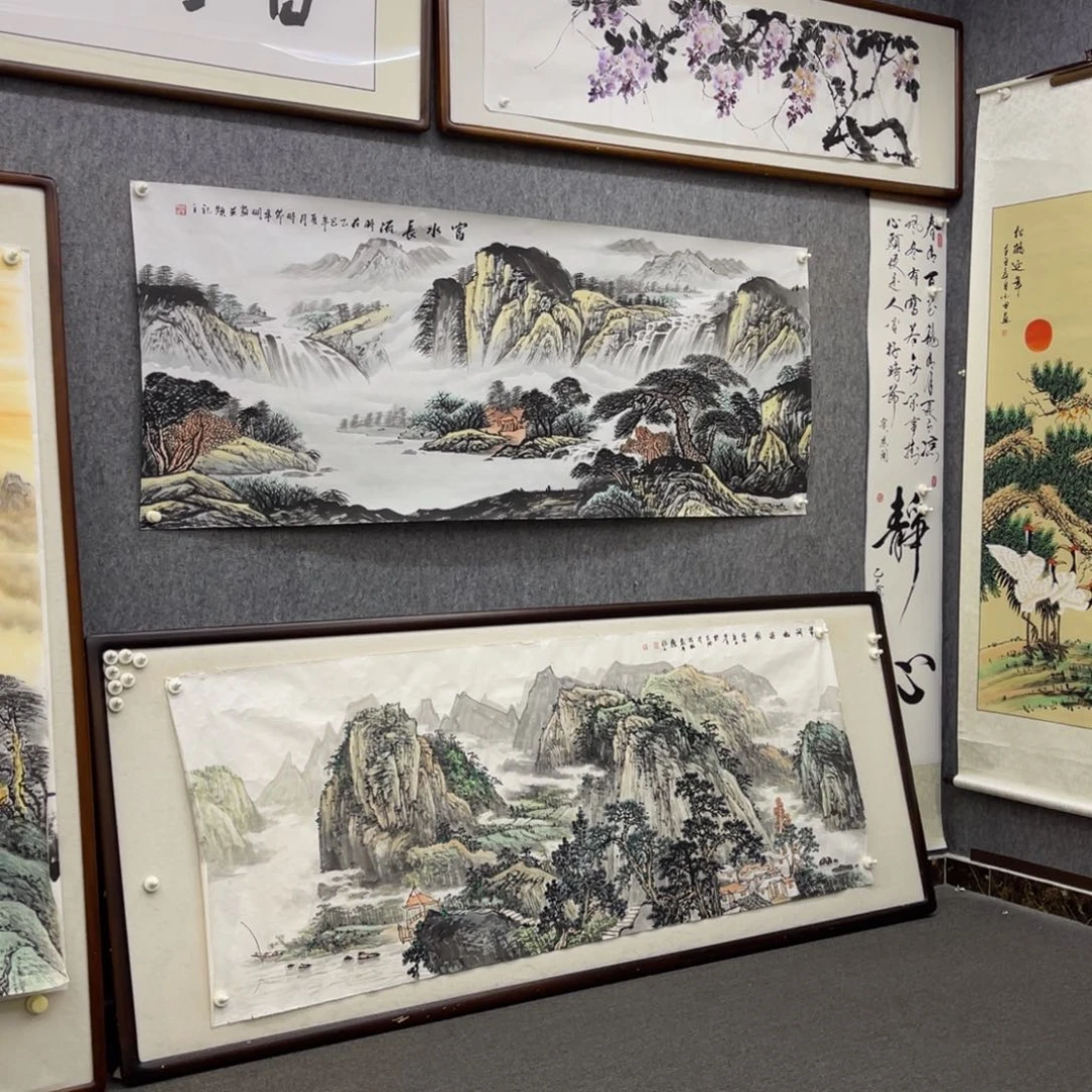国画六尺翠涧幽溪图山水画芯一幅