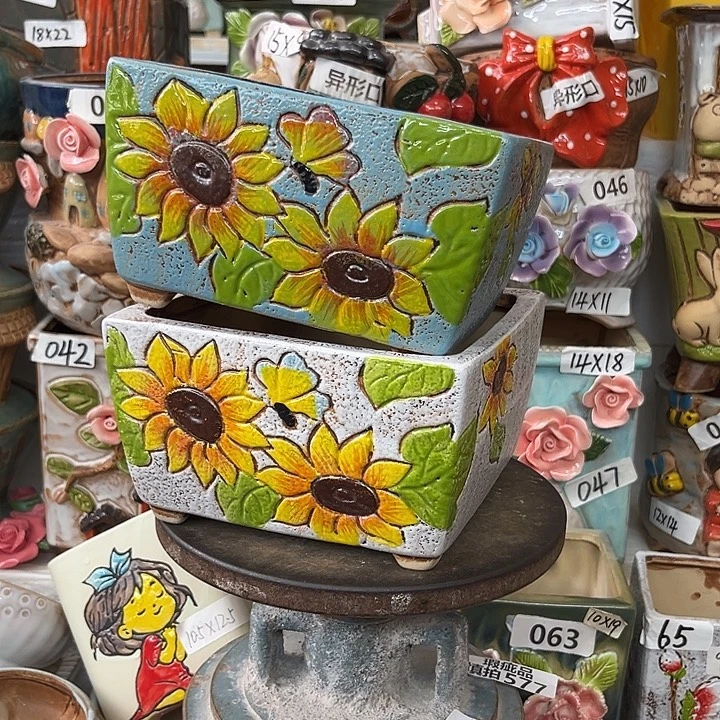 紫砂花盆粗陶材质多肉花盆