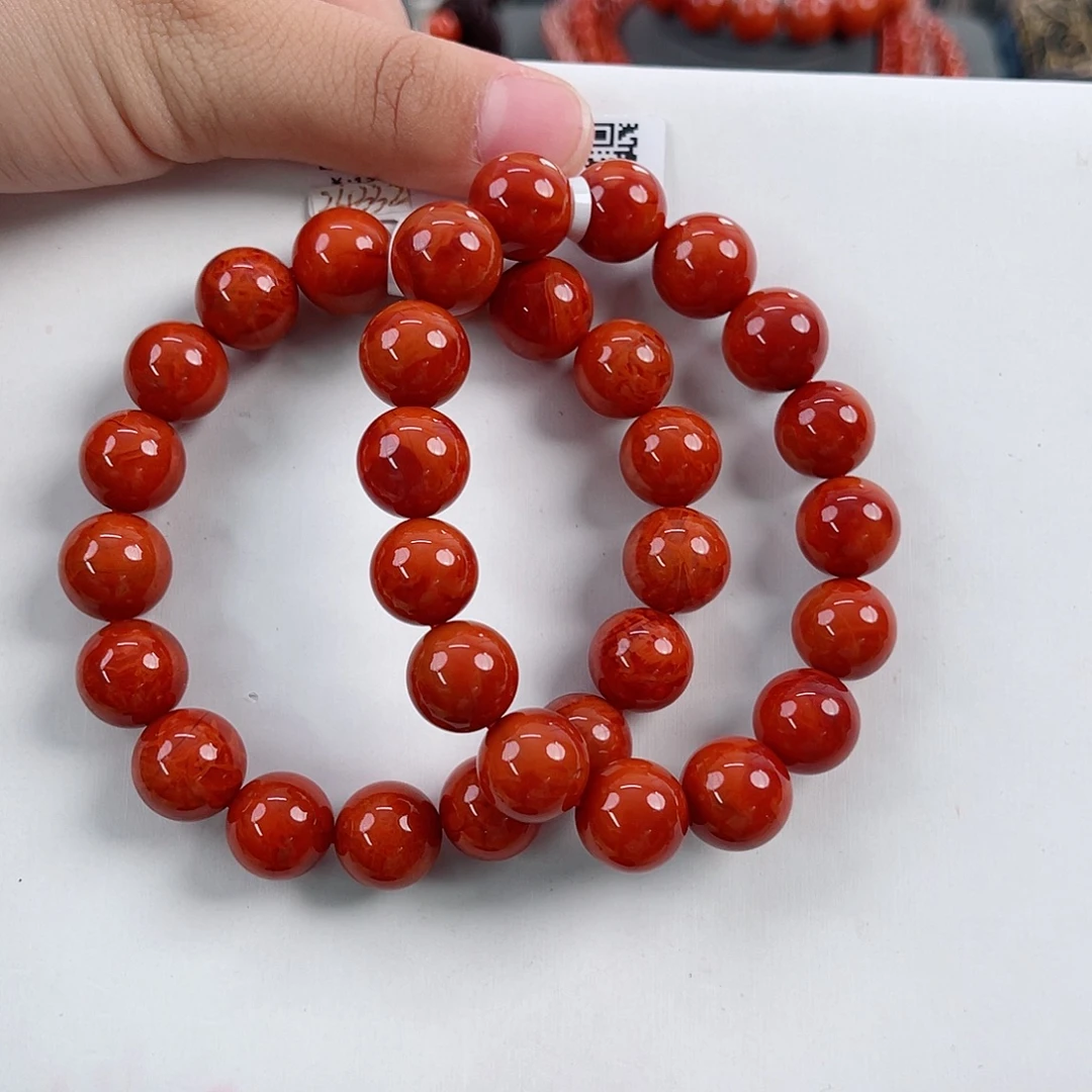R***简未镶嵌瓦西收藏级圆珠单圈12mm（多样式发其一）南红玛瑙