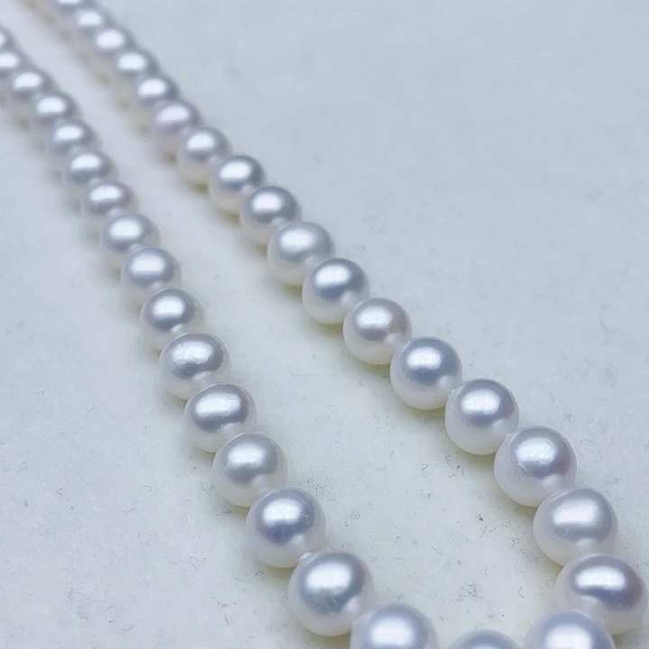 淡水珍珠颈饰银S925镶嵌7冷白