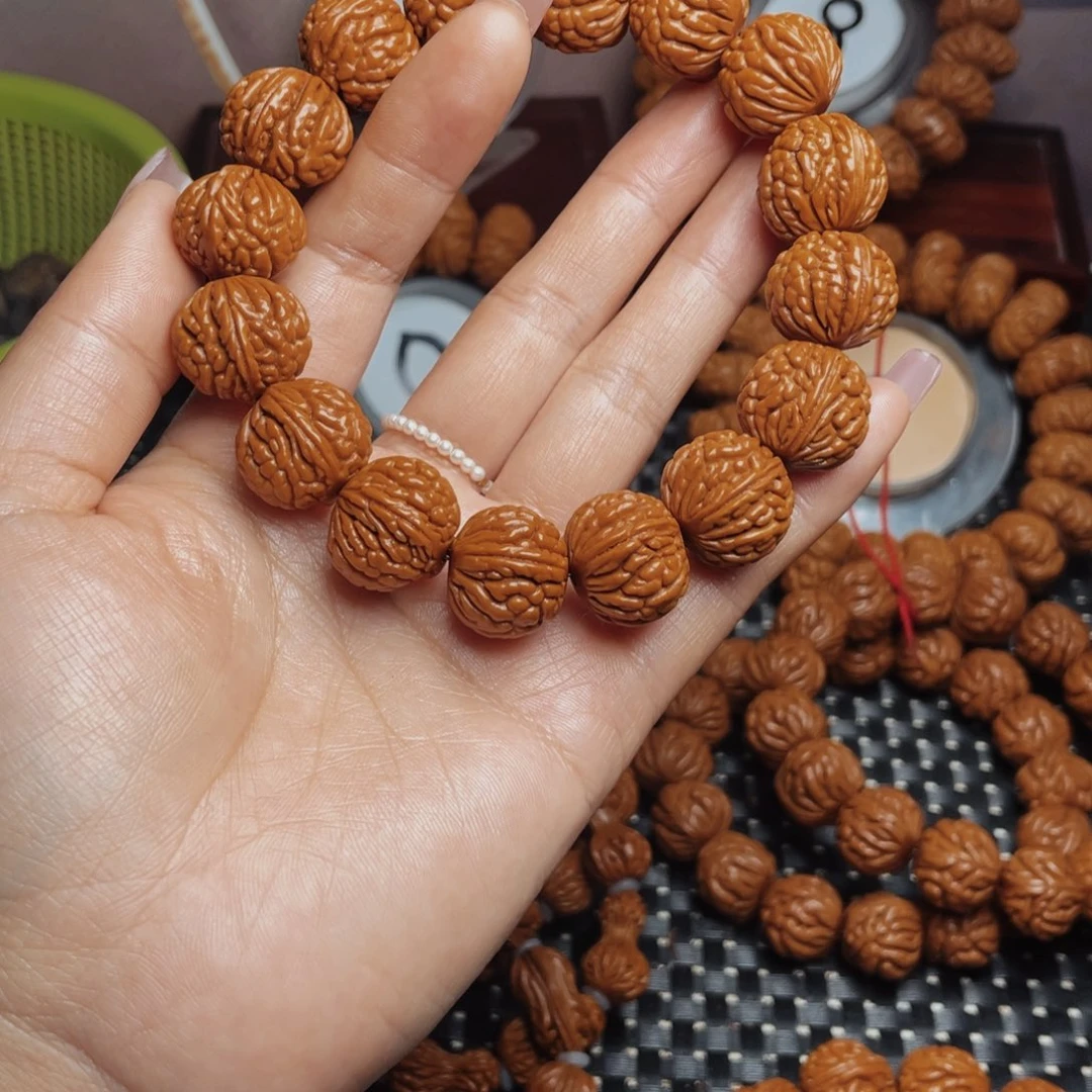 桃核手串梦****空秦岭龙纹桃核