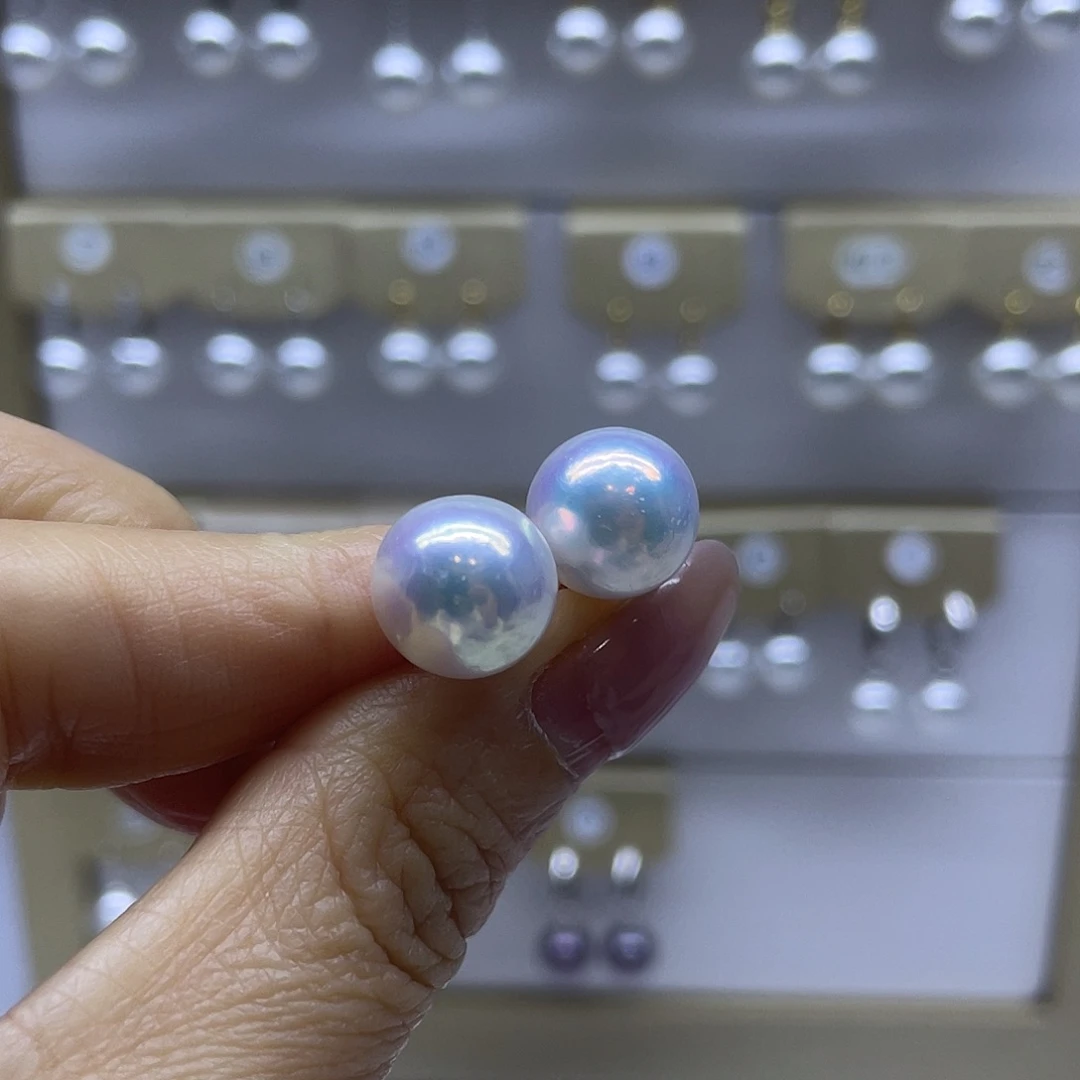 淡水珍珠耳饰银S925镶嵌