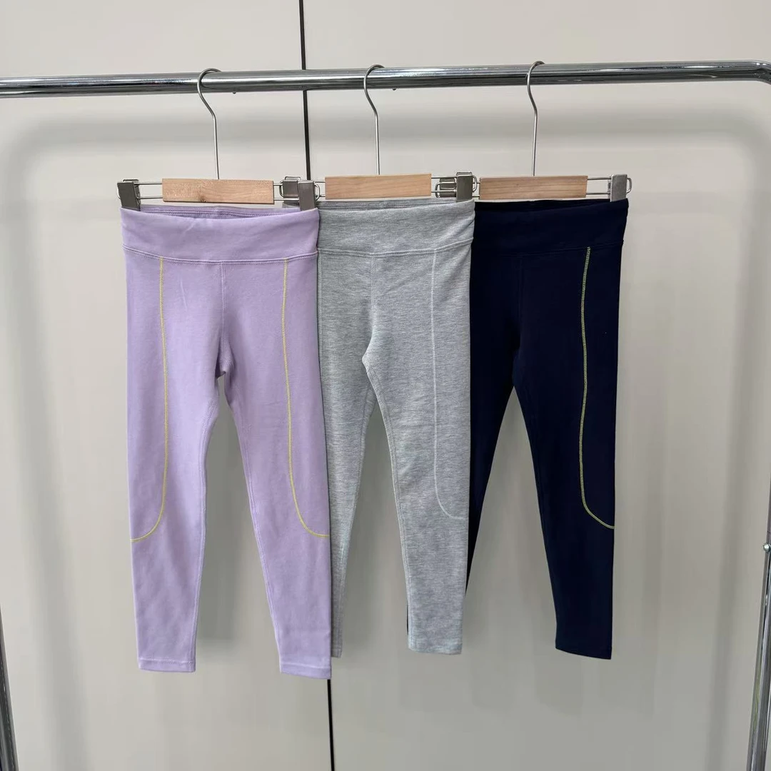 瑜伽裤女童运动风松紧带休闲裤加绒打底裤瑜伽宝宝