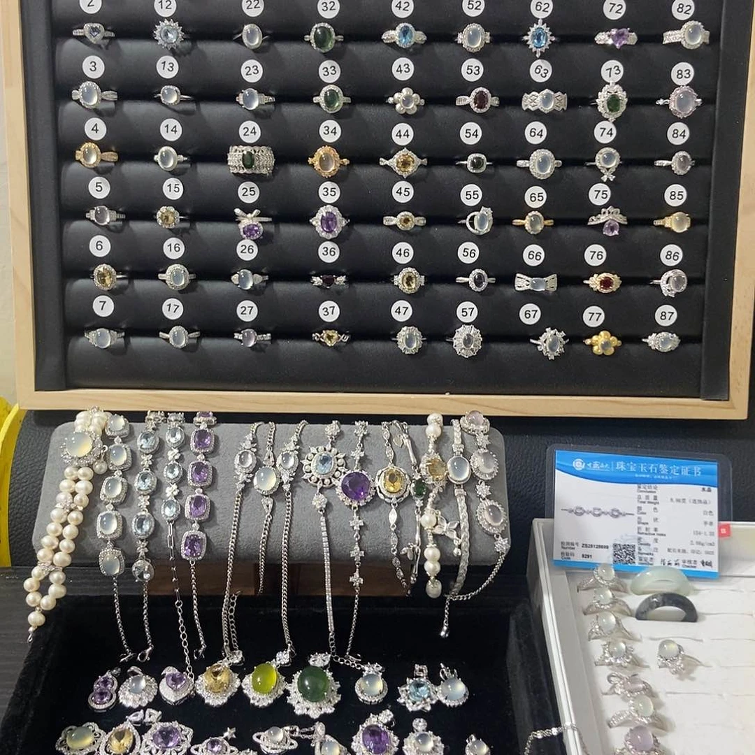银S925镶嵌蛇纹石玉手链崔**崔