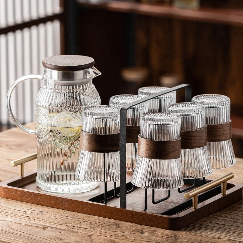 高级感高颜值玻璃泡茶壶茶具水杯套装家用客厅轻奢喝水杯子凉水壶