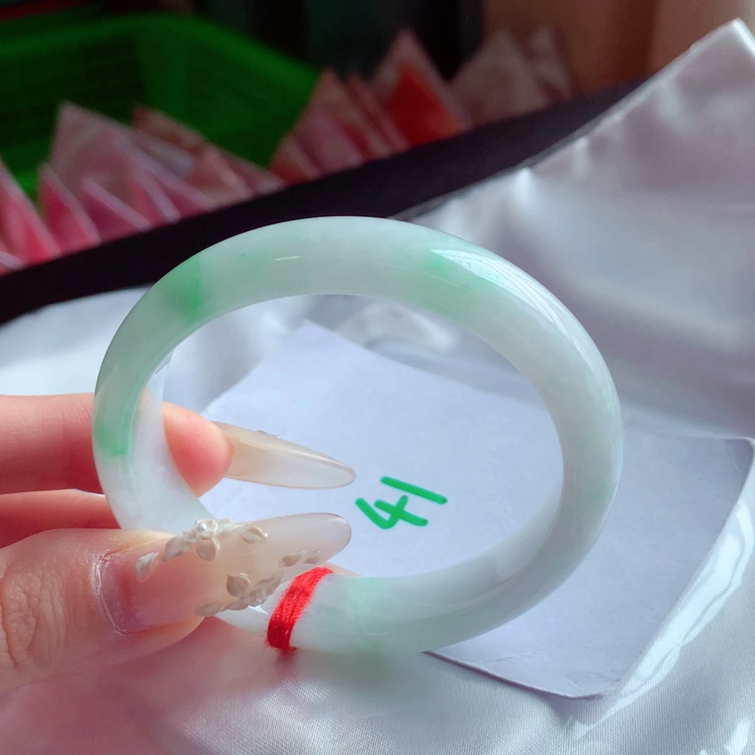 未镶嵌手镯翡翠天然缅甸翡翠A货手镯 贵妃41号