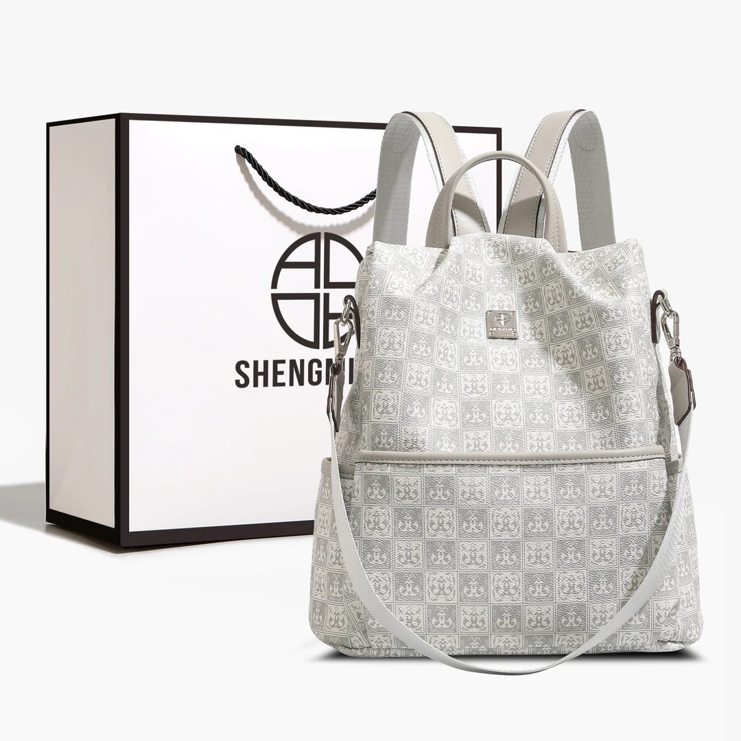 SHENGMILUO/圣米洛轻奢双肩包包女新款防盗书包百搭可单肩背包