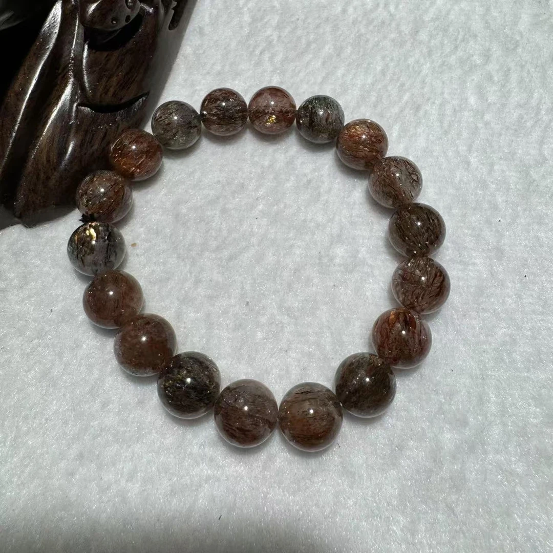 [水晶研究员] 天然黑金超手串z139多样性发其一