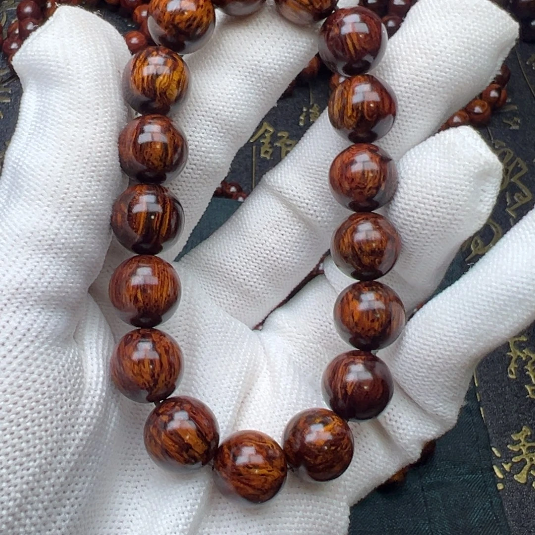 n***手串/手链花梨木类海南红降12黑金满纹云端精品
