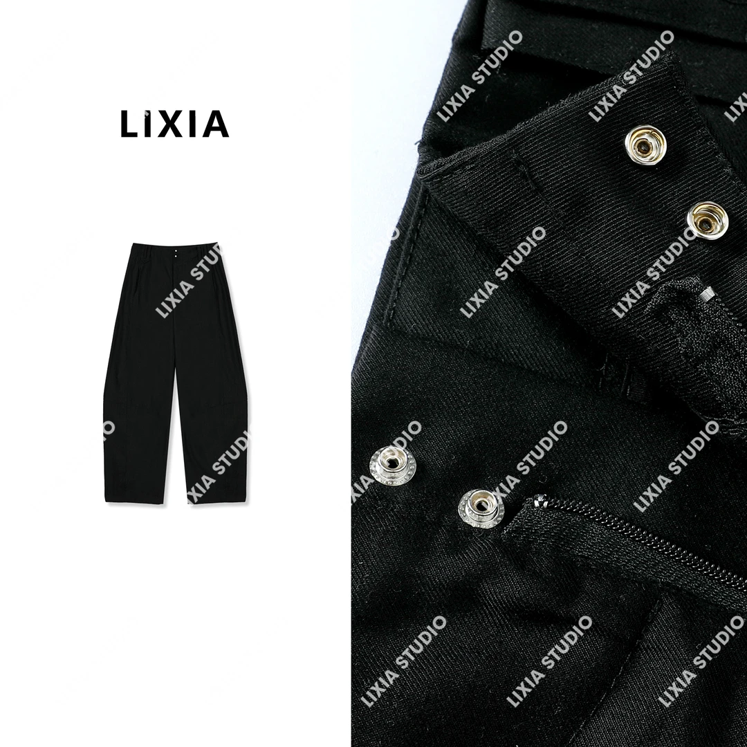 LIXIA【独家记忆】ins潮设计师款时尚香蕉西裤-A6087