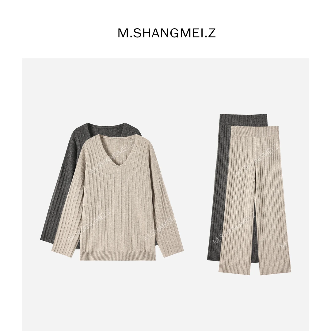M.SHANGMEI.Z/沐熙【告白】美大哥绵羊毛保暖羊绒时尚套装X113205