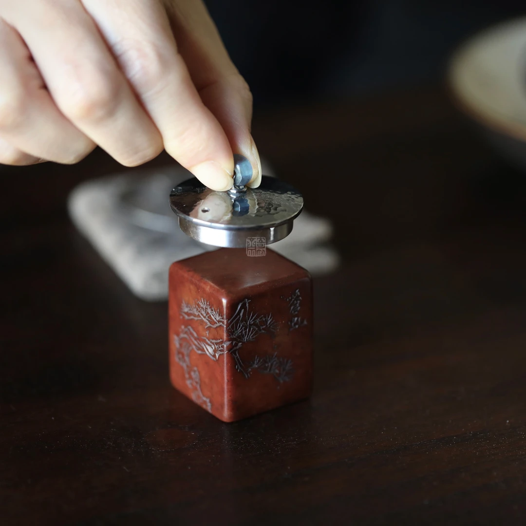 一出竹够寿山石盖置手工雕刻壶盖托紫砂壶盖托盖碗杯盖架茶玩配件