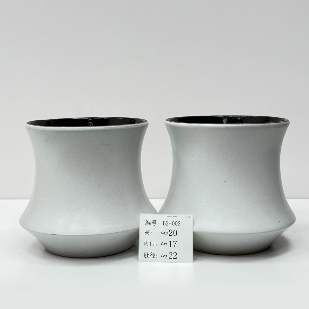 B2-003高20内口17两个室内绿植三角梅宜兴紫砂陶瓷花盆透气有孔
