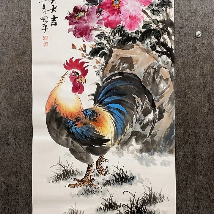 C***L国画手绘国画大公鸡
